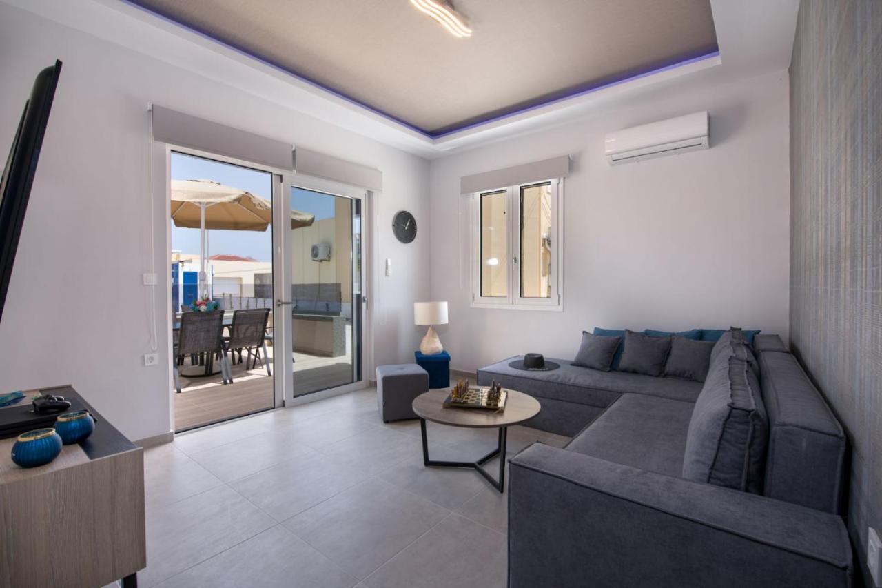 Luxury Villa Eva-Mari With Jacuzzi, 50M From The Beach Stalos Exterior photo